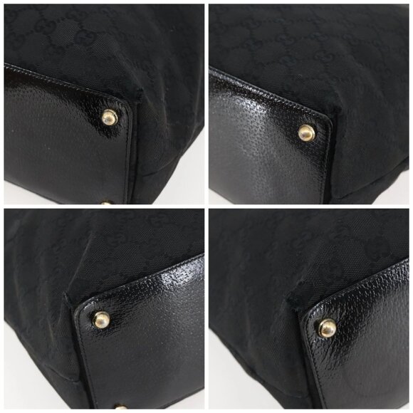 GUCCI GG Canvas Tote Bag Black Gold Auth - Picture 16 of 16